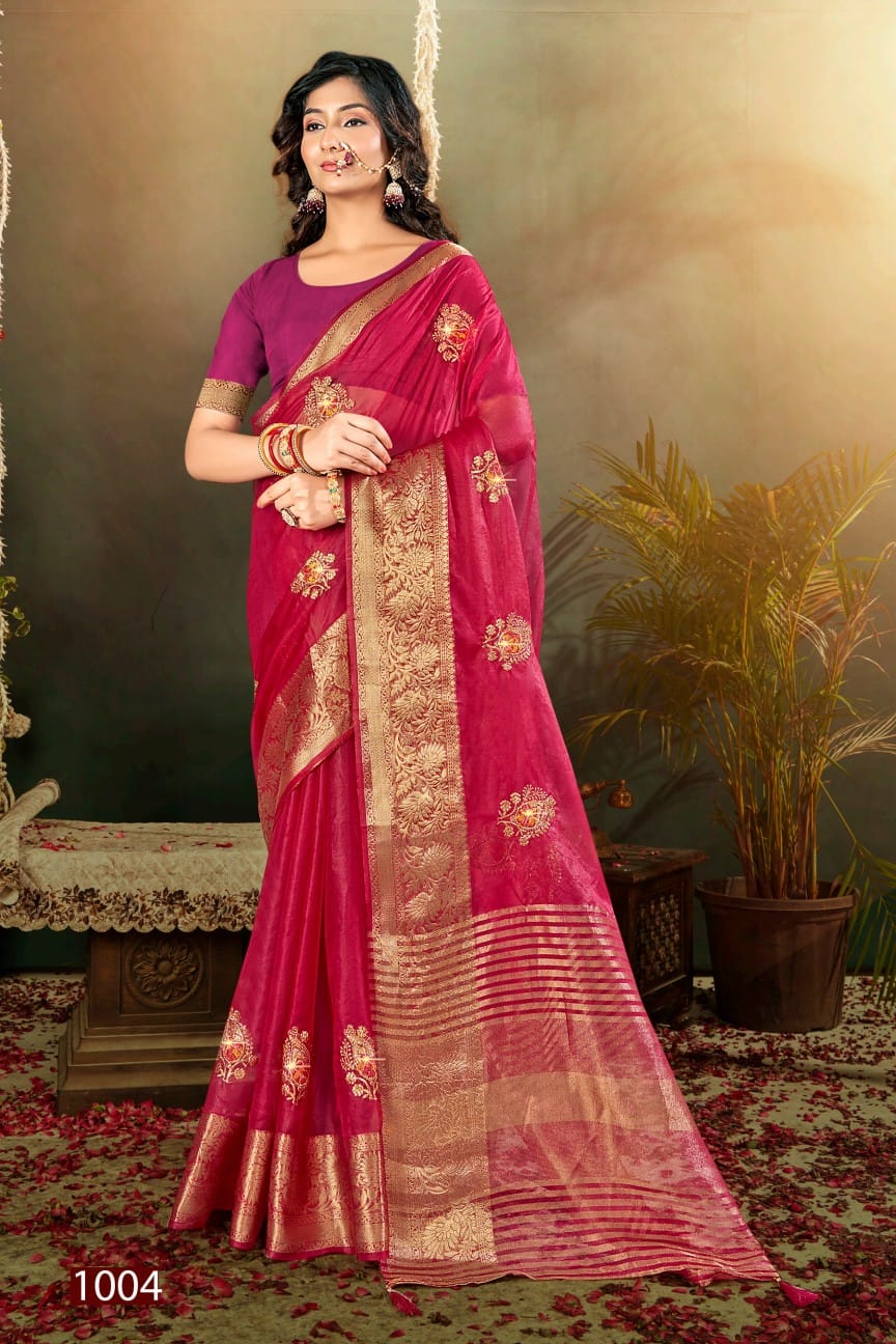 Lailla Vol 3 By Saroj Embroidery Organza Designer Sarees Wholesale Market In Surat
